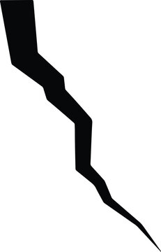 Illustration Simple lightning bolt or crack design silhouette vector