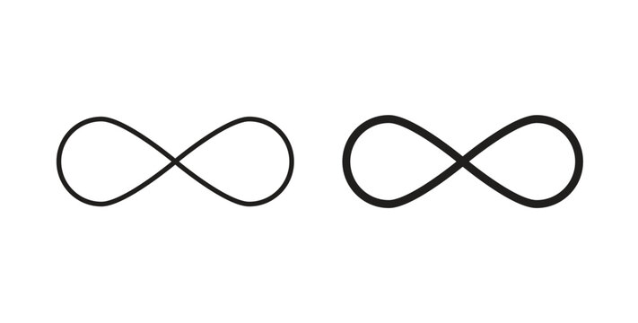 Infinity icon with line and silhouette versions.