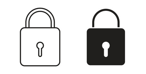 Lock icon with line and silhouette versions.