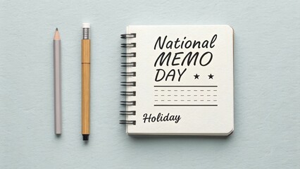 A notebook and pencil to commemorate National Memo Day