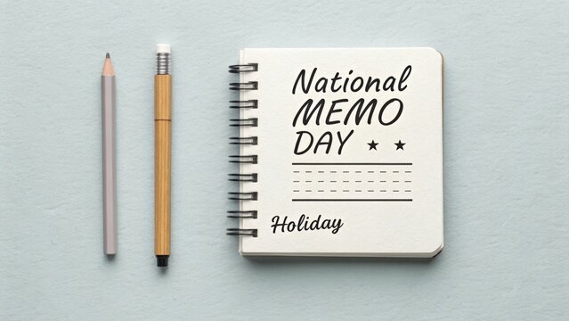A notebook and pencil to commemorate National Memo Day - Powered by Adobe