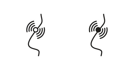 Nose pain icon with line and silhouette versions.