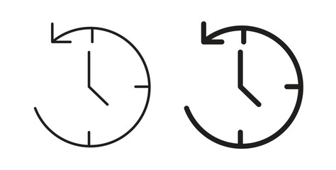 Past time icon with line and silhouette versions.