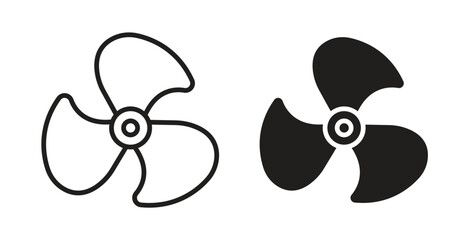 Fan icon in doodle and stroke style.