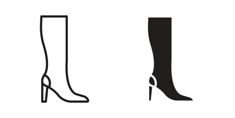 Heeled Boot icon in doodle and stroke style.