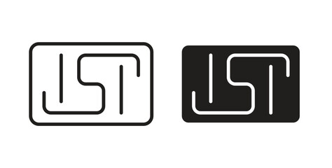 ISI mark icon in doodle and stroke style.