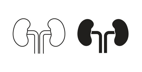 Kidneys icon in doodle and stroke style.