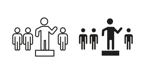 Leadership icon in doodle and stroke style.