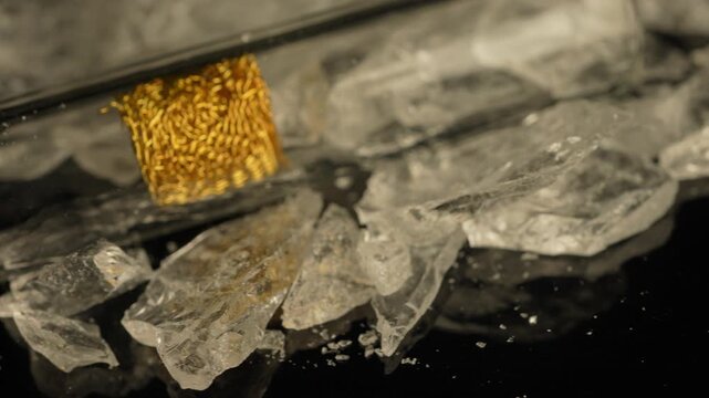Methamphetamine drug in rocks. Crystal meth or methamphetamine a recreational and highly potent and addictive drug. Crack cocaine in hard form of crystals. Addiction and drug trafficking.