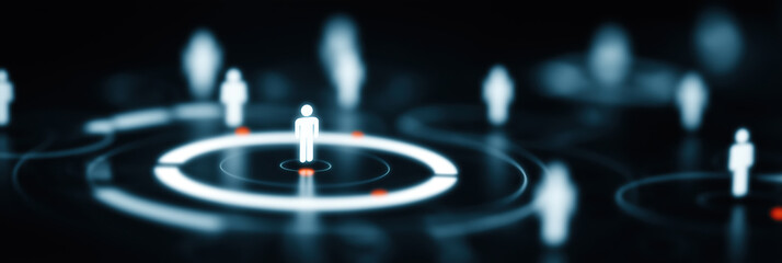 team work , headhunting and hiring for company abstract background
