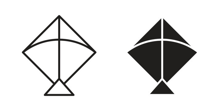 Kite icon in line design. Simple icon vector
