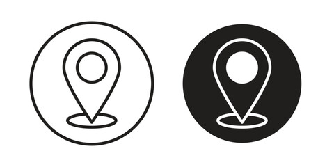 Location pin icon in line design. Simple icon vector