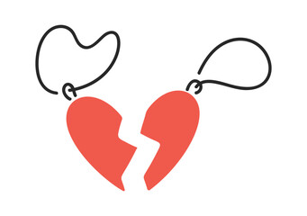 Heart pieces pendant chain gift