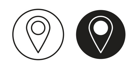 Navigation pin icon in line design. Simple icon vector
