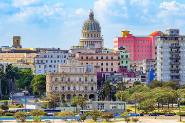 El Capitolio, the National Capitol Building overlooking the Embassy of Spain in Havana, Cuba