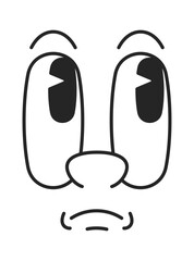 Puzzled comic face thoughtful grimace