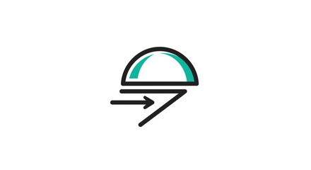 Fototapeta premium Abstract Conceptual Icon Representing Progress, Direction, and Modern Digital Information Flow