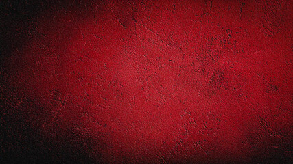 Dramatic deep red textured wall background with grunge details and dark vignette. Rich crimson abstract surface, elegant for holiday designs, website backdrops, and graphic projects
