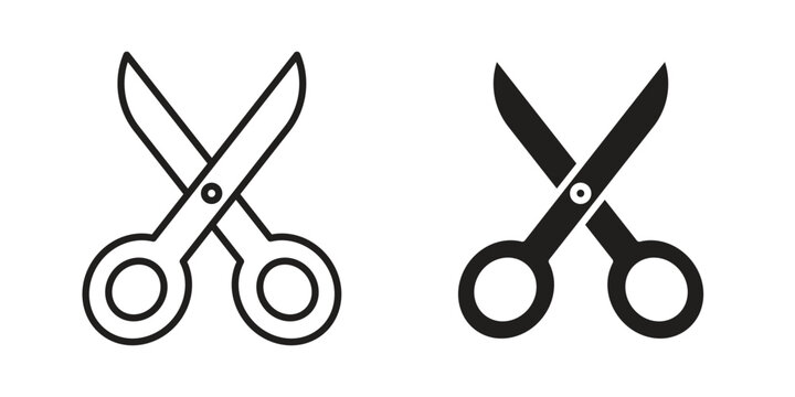 Scissor icon in line design. Simple icon vector