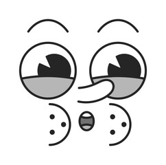 Shocked confused comic face grimace