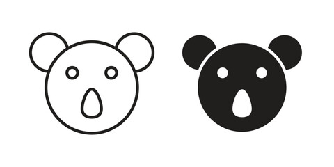 Koala head icon on white background. Stock vector icon