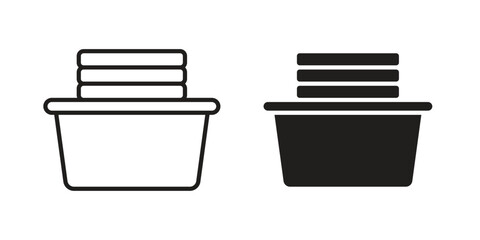 Laundry basket icon on white background. Stock vector icon