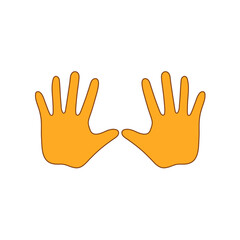 Human hands in heart shape concept vector silhouette illustration