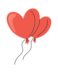 Pair of romantic heart balloons