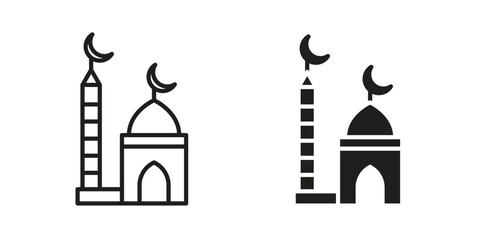 Mosque icon on white background. Stock vector icon