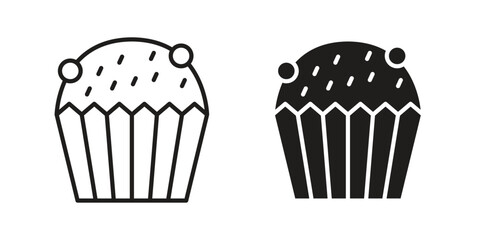 Muffin icon on white background. Stock vector icon