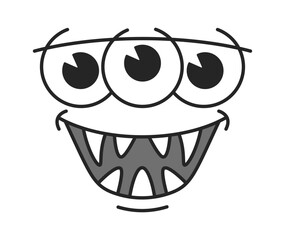 Crazy creepy comic face caricature