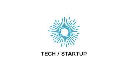 Fototapeta premium Abstract Geometric Burst Technology Startup Logo Representing Digital Innovation