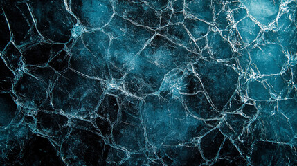 Dark winter ice background with cracks and grunge texture in black, dark blue, and gray, creating a dramatic, cold, and textured surface for wallpapers and design projects.
