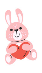 Cute bunny Valentines day sticker