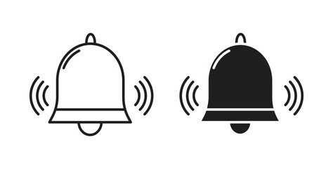 Notification bell icons, vector symbols. filled flat sign