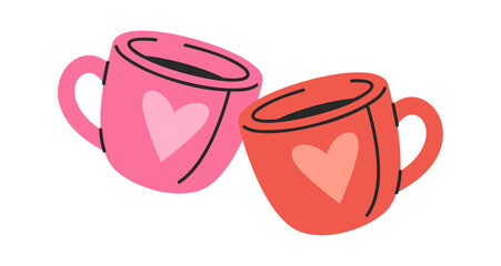 Tea cups Valentines day sticker