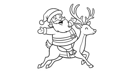 Fototapeta premium Santa claus happy on a deer