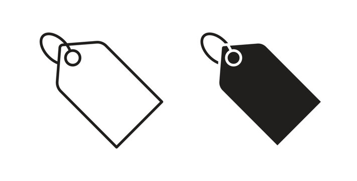 Price tag icons, vector symbols. filled flat sign