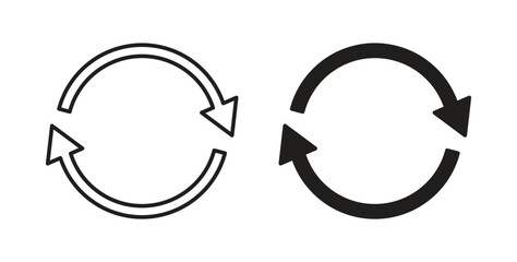 Refresh icons, vector symbols. filled flat sign