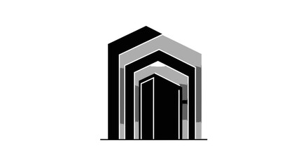 Fototapeta premium Abstract Geometric Design Featuring Repetitive Shapes Creating A Unique Visual Effect