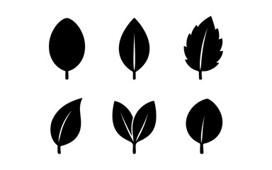 Fototapeta premium Leaf silhouettes collection: minimalist nature icons for design projects