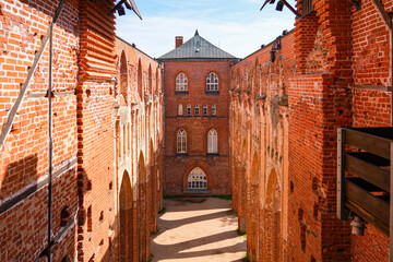 Nave of Tartu Cathedral aka Dorpat Cathedral, a former catholic church in Tartu (Dorpat), Estonia