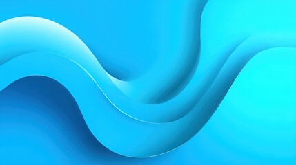 Abstract Blue Wave Form With Gradients Creating Dynamic 3D Illusion