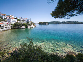 Naklejka premium Panorama of The town of Skiathos, Sporades, Thessaly, Greece