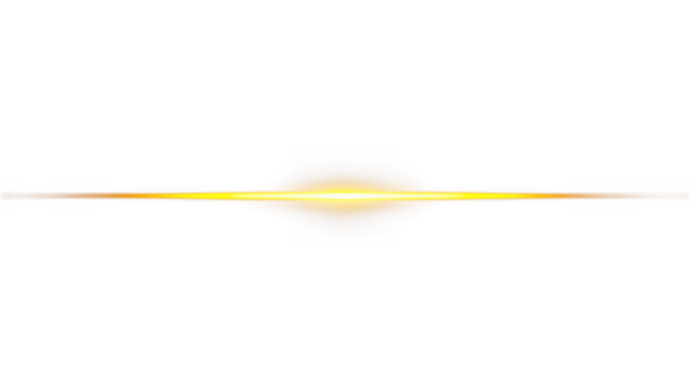 Horizontal golden light streak isolated on transparent background for design element and decoration - Powered by Adobe