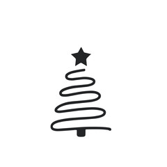 Christmas tree hand drawing element
