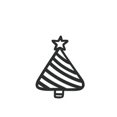 Christmas tree hand drawing element