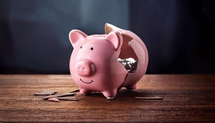 Broken Piggy Bank Savings Finances