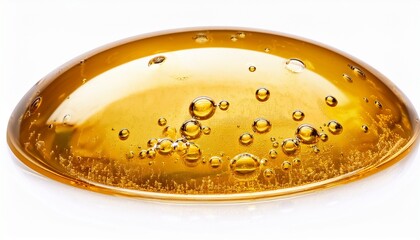 Yellow Bubble Oil Or Serum Isolated On White Background Beauty And Skincare