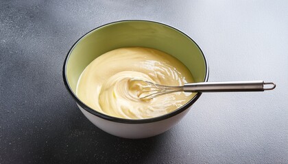 Mixing Bowl With Batter And Spoon N Baking Preparation On A Transparent Background